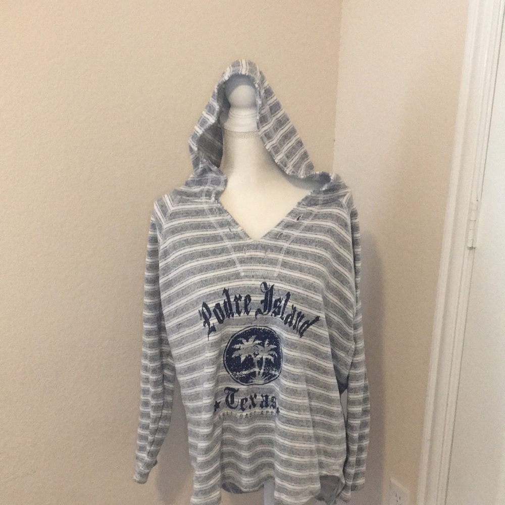 4/$20 padre island striped hoodie - Picture 2 of 9